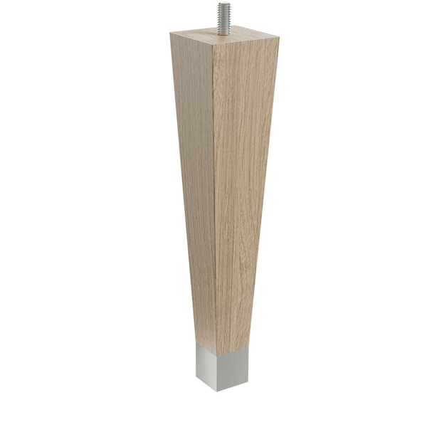 Designs Of Distinction 9" Square Tapered Leg with bolt and 1" Chrome Ferrule - White Oak 01241009WKCR6 - main